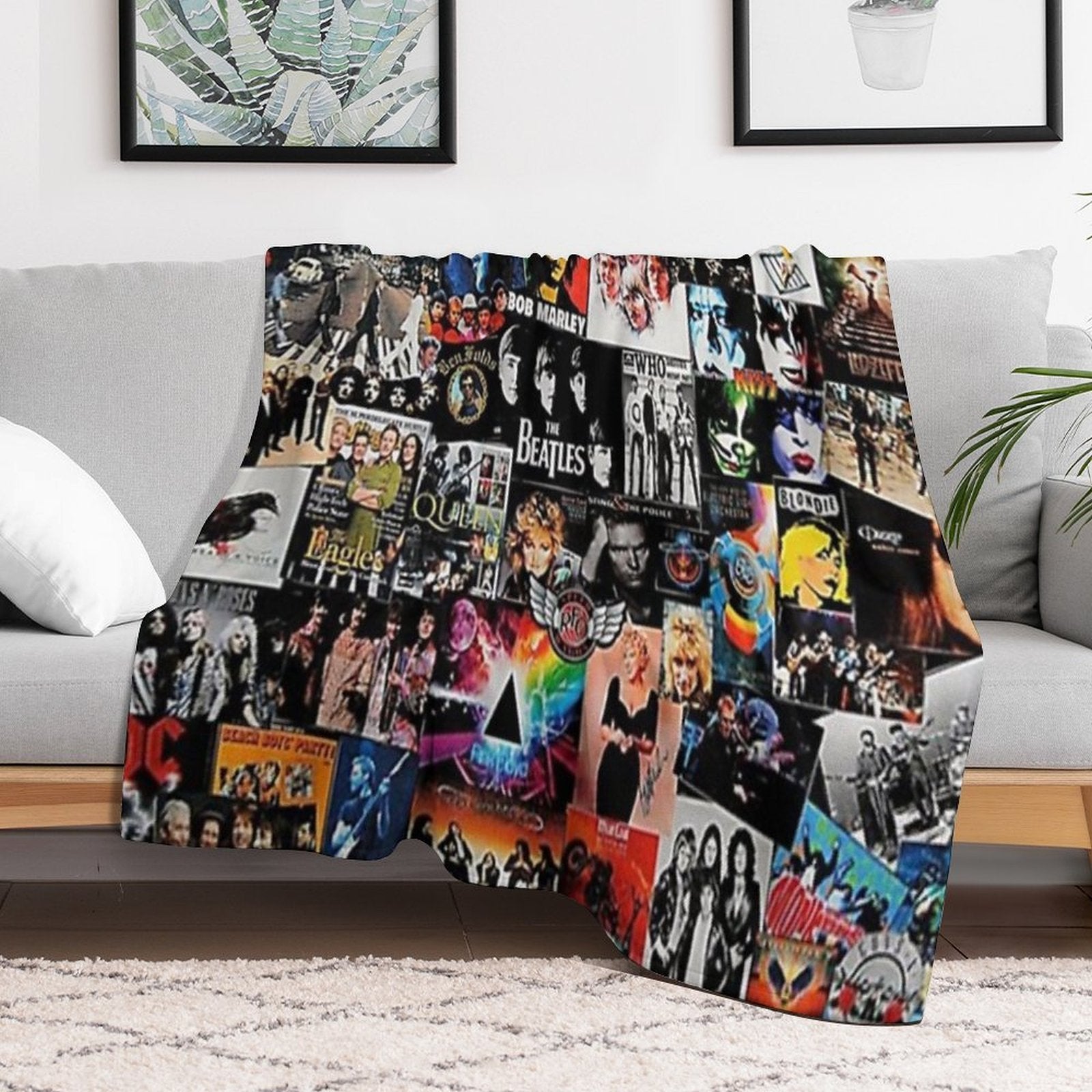 Rock Collage Shrink-resistant Throw Blanket