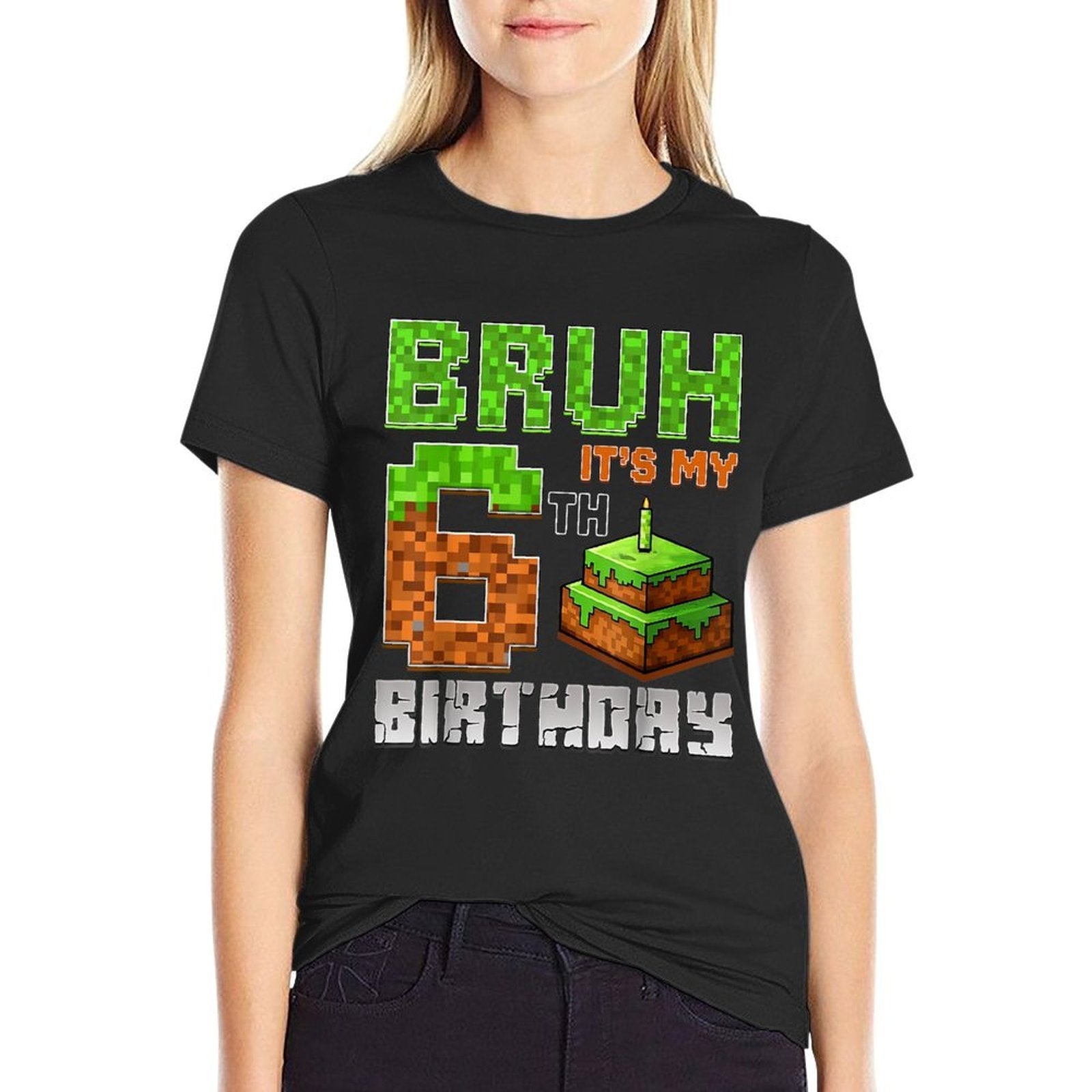 Birthday Boy Kid Bruh Its My 6th Birthday Game Pixel Number  Quick-drying T-Shirt