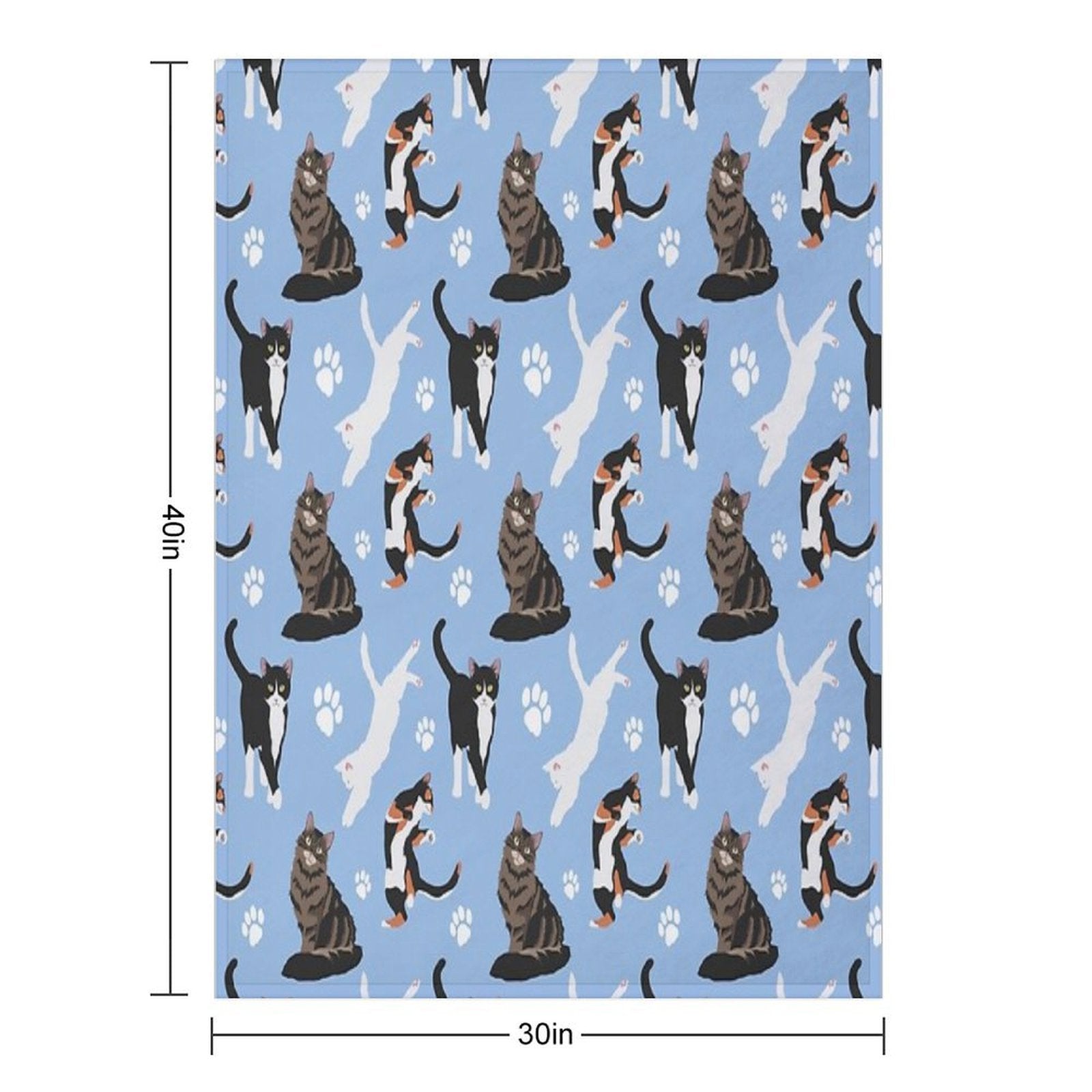 Cat Pattern Easy Care Throw Blanket