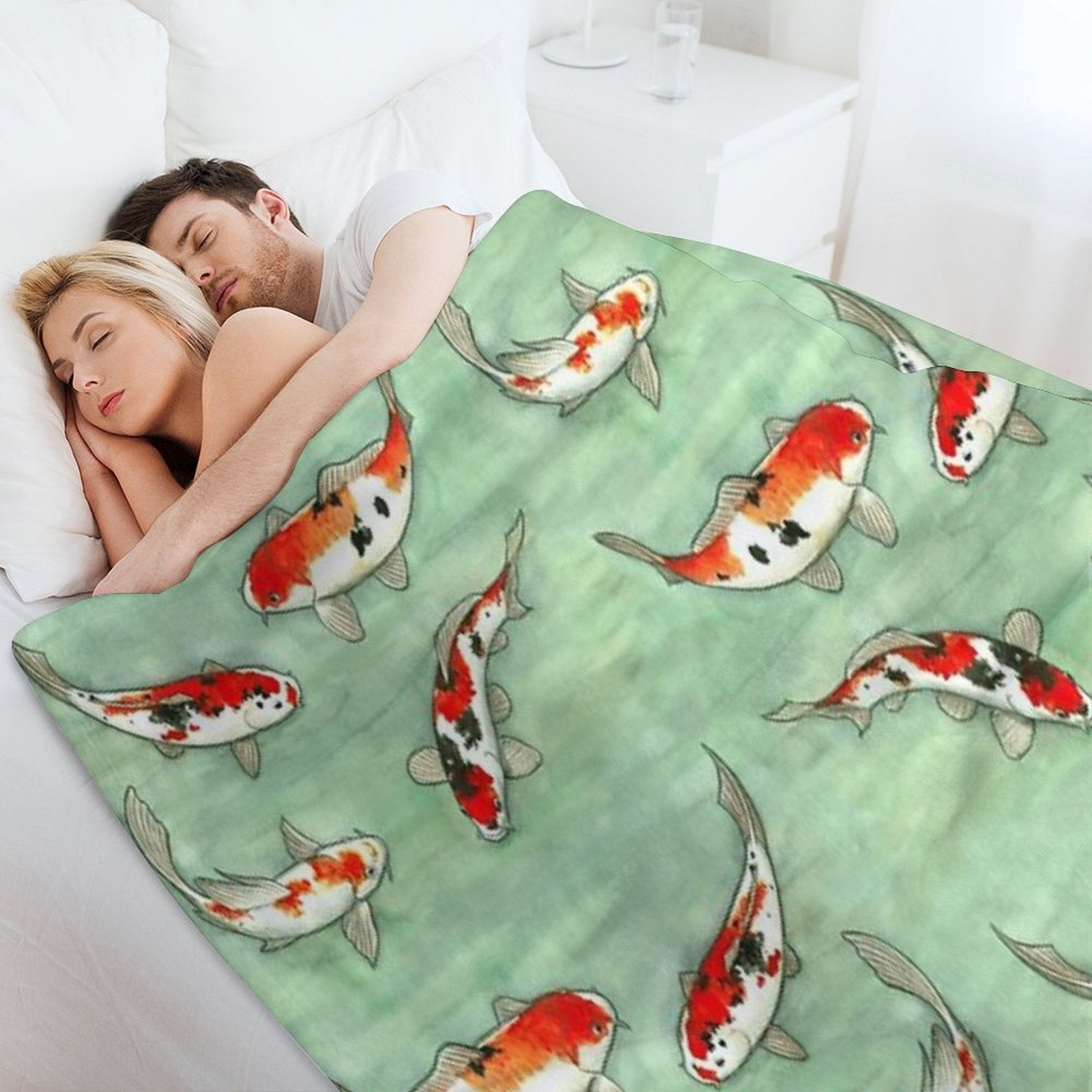 La Ronde Des Carpes Koi Premium Throw Blanket