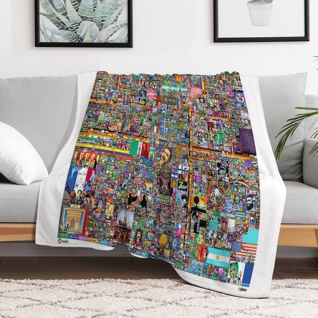 Rplace Reddit 2022 Velvety-soft Throw Blanket