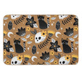 Black Cat And Floral Skull  Long-Lasting Bath Mat