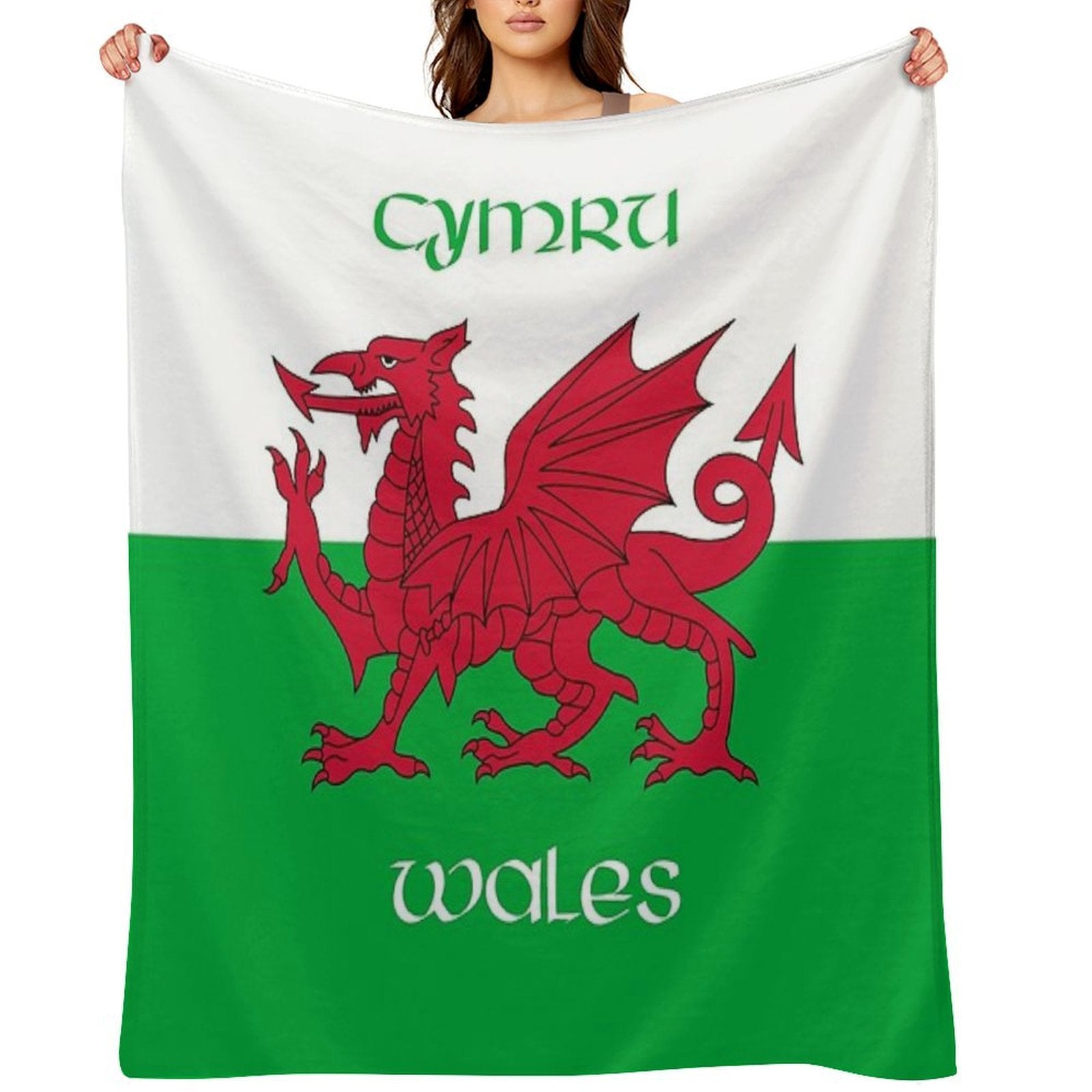 Cymru  Wales - The Welsh Dragon Flag Wrinkle-free Throw Blanket