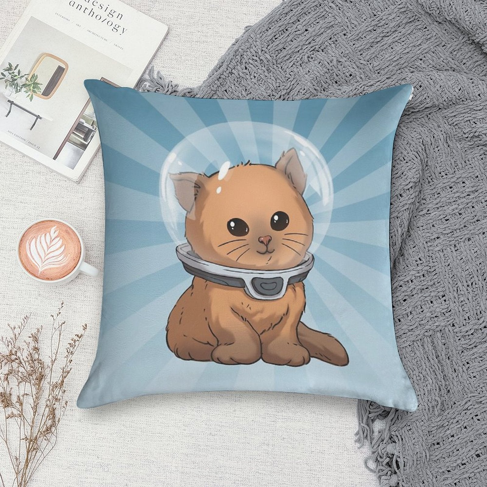Keep Calm Kitty Soft Reinforced Edging Throw Pillow