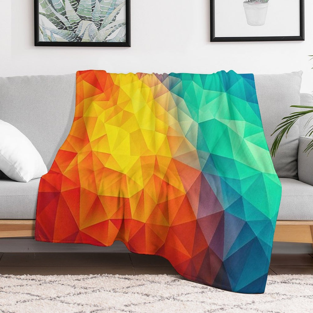 Abstract Multi Color Cubizm Painting Multi-functional Throw Blanket