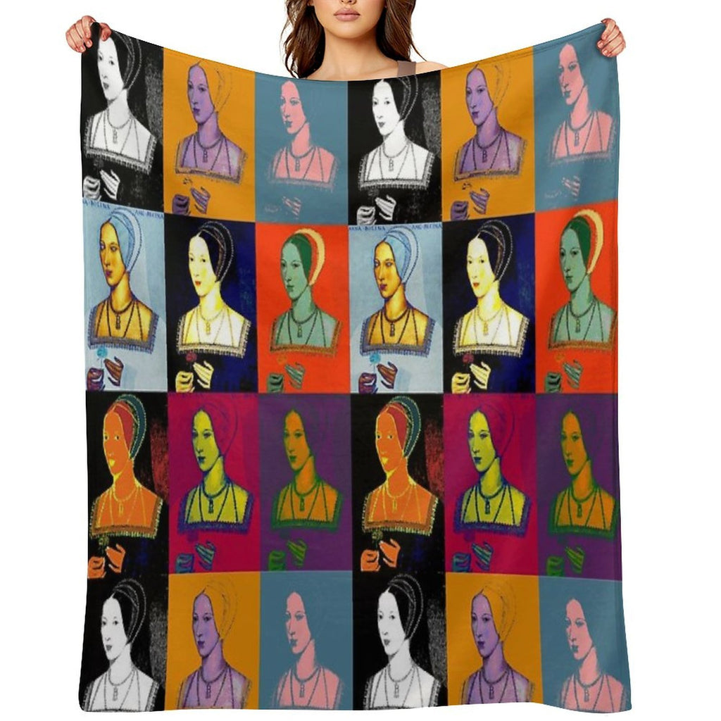 Anne Boleyn Pop Collection Machine-washable Throw Blanket