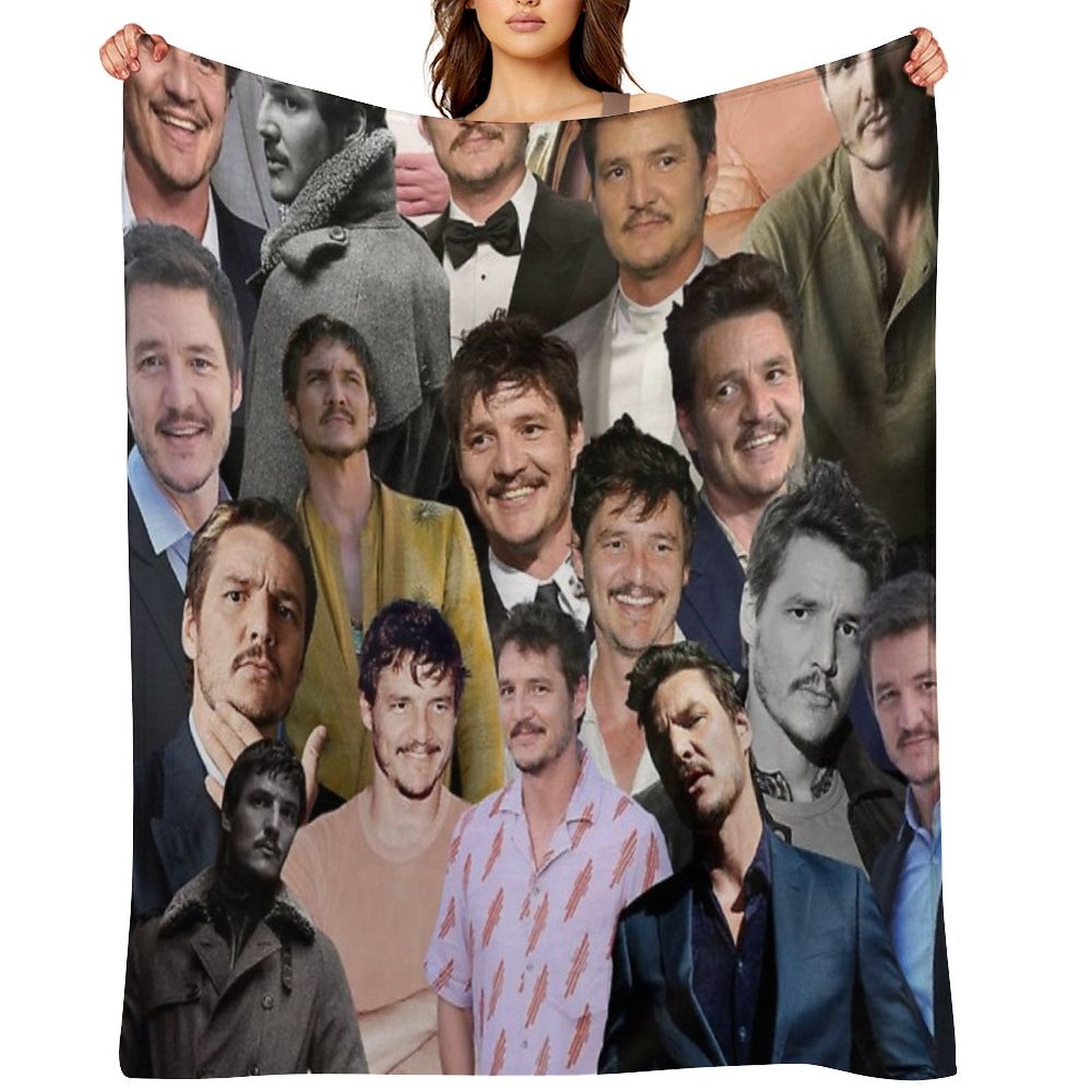 Pedro Pascal Photo Collage Eco-conscious Throw Blanket