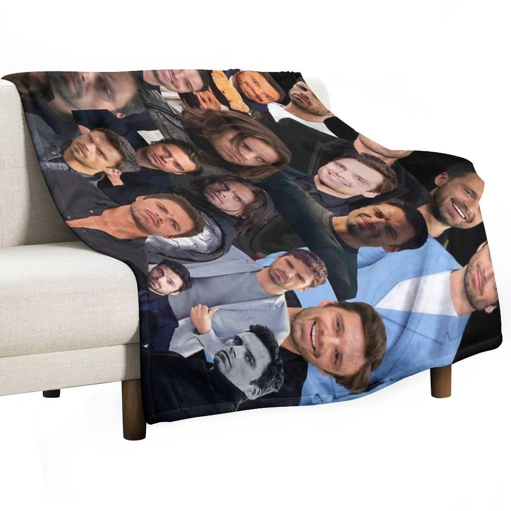 Seb Stan Collage Durable Throw Blanket