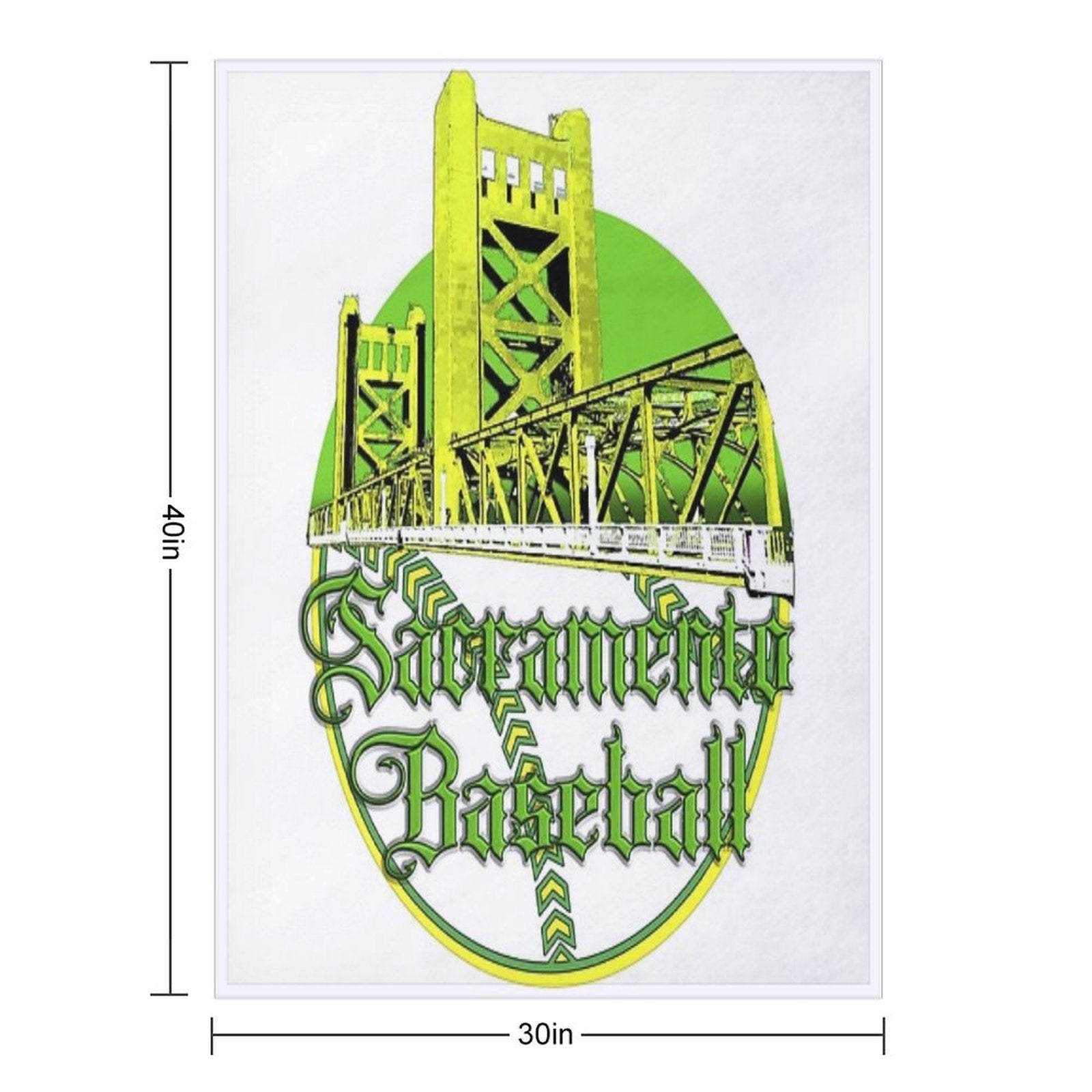 Picaflor Clothing Brand Sacramento A's Rendition Machine-washable Throw Blanket