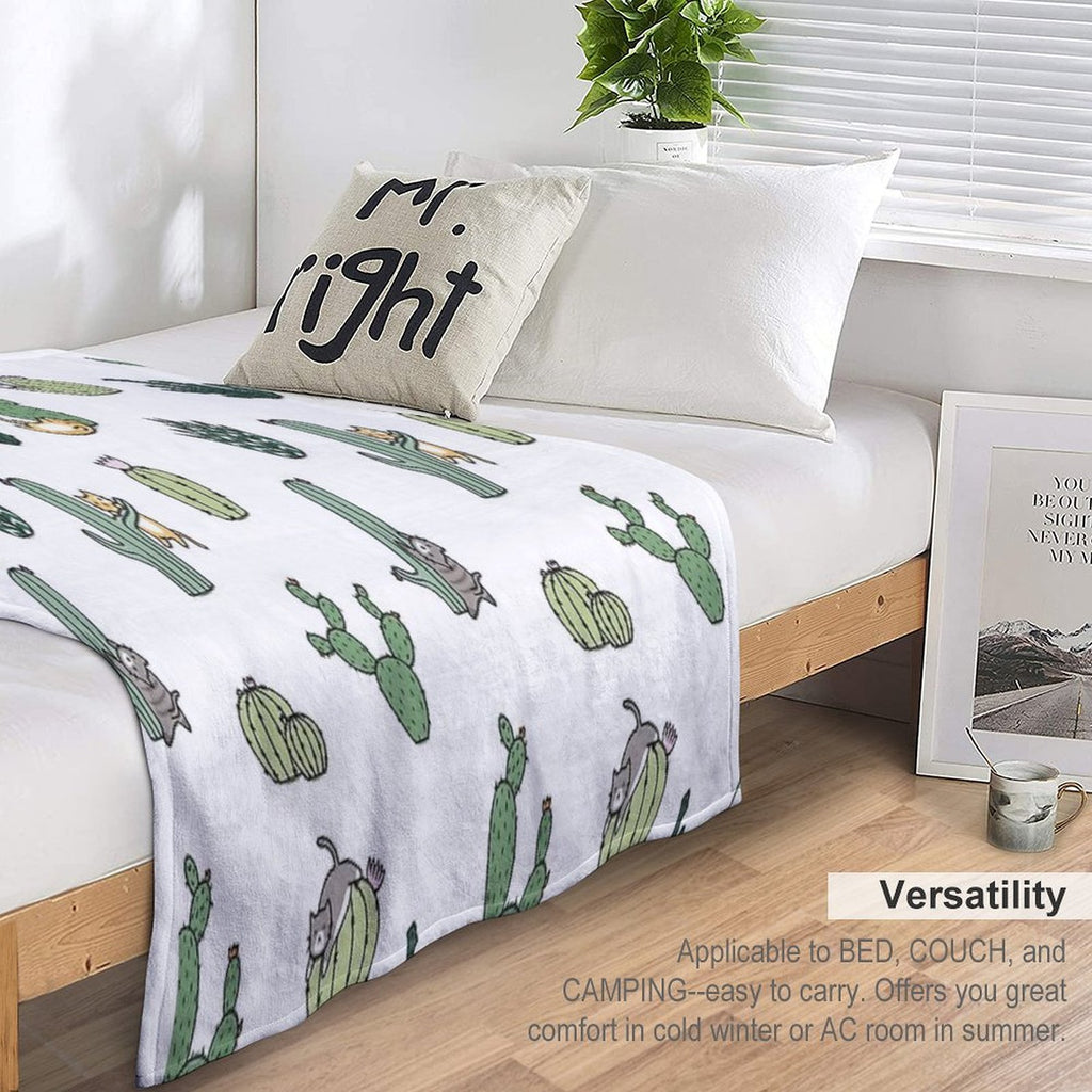 Cacti Cats Multi-functional Throw Blanket