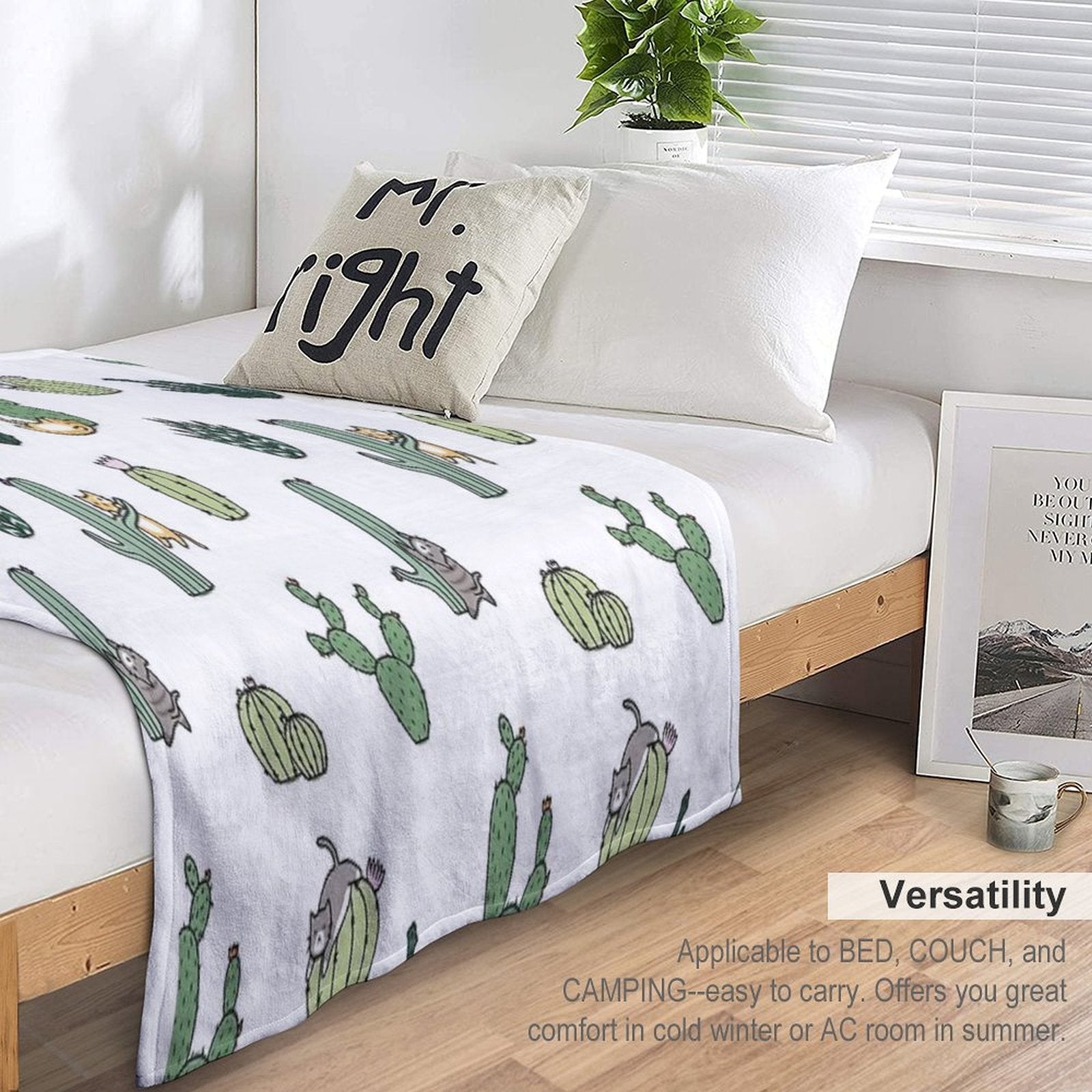 Cacti Cats Multi-functional Throw Blanket
