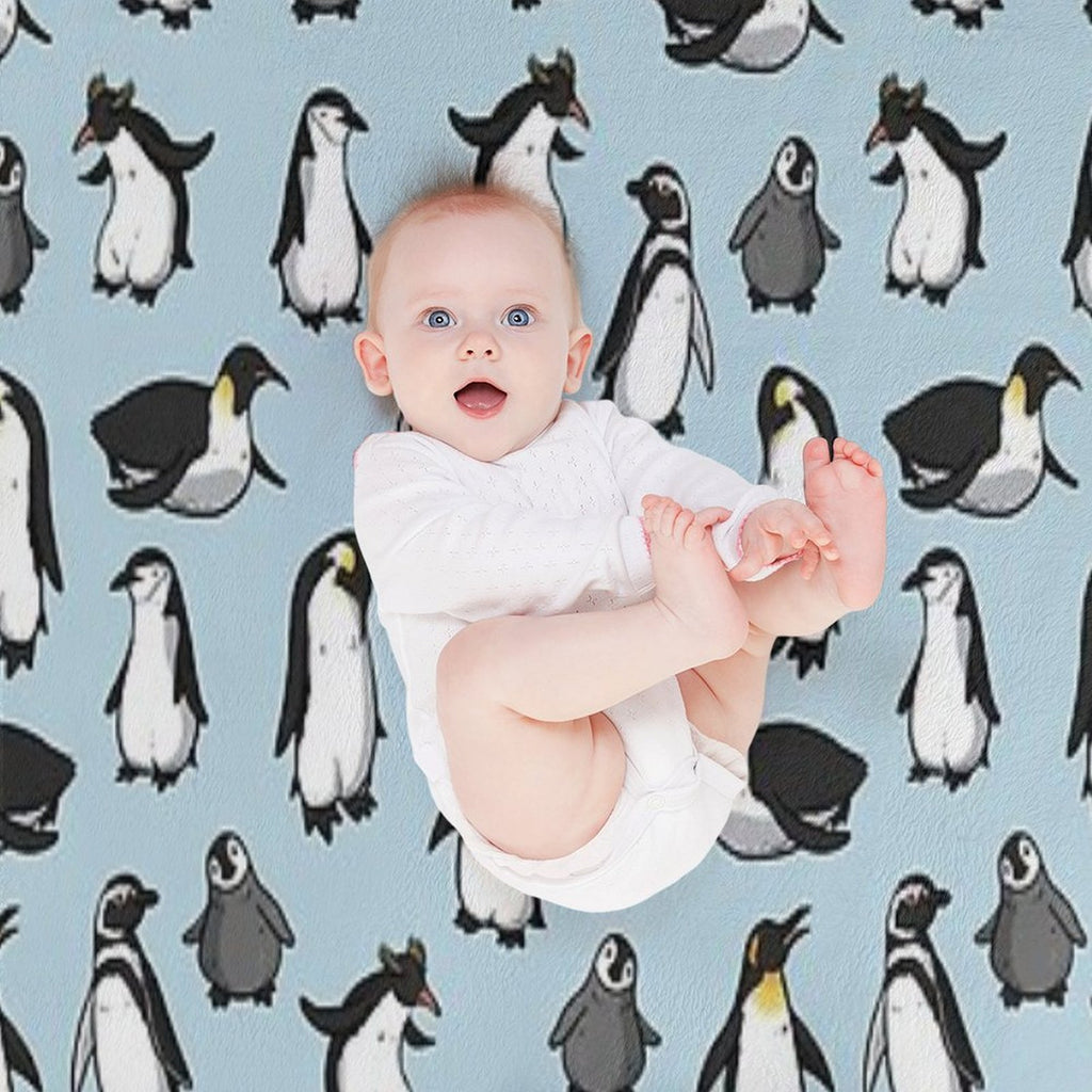 Cute Penguin Pattern Compact Throw Blanket