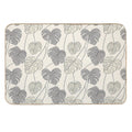 Tropical Monstera Leaves with Thin Black Outlines  Absorbent Bath Mat