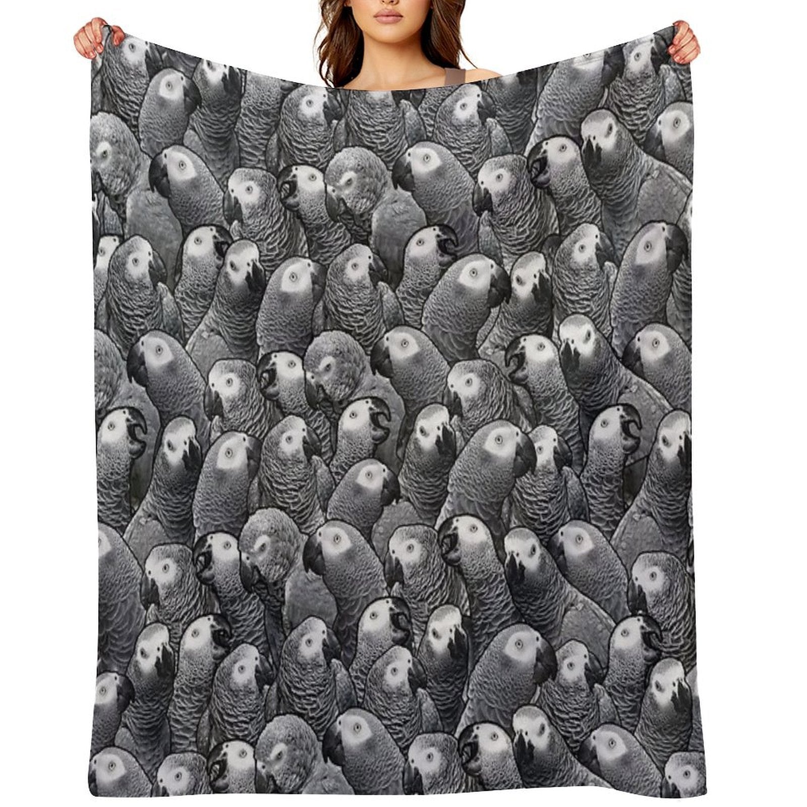 African Grey Parrot Pattern Velvety-soft Throw Blanket