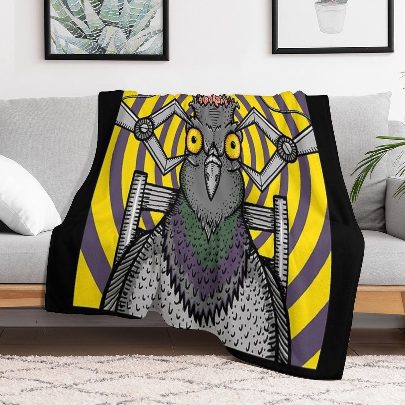 Psychology by Pigeons Playing Ping Pong Sustainable Throw Blanket