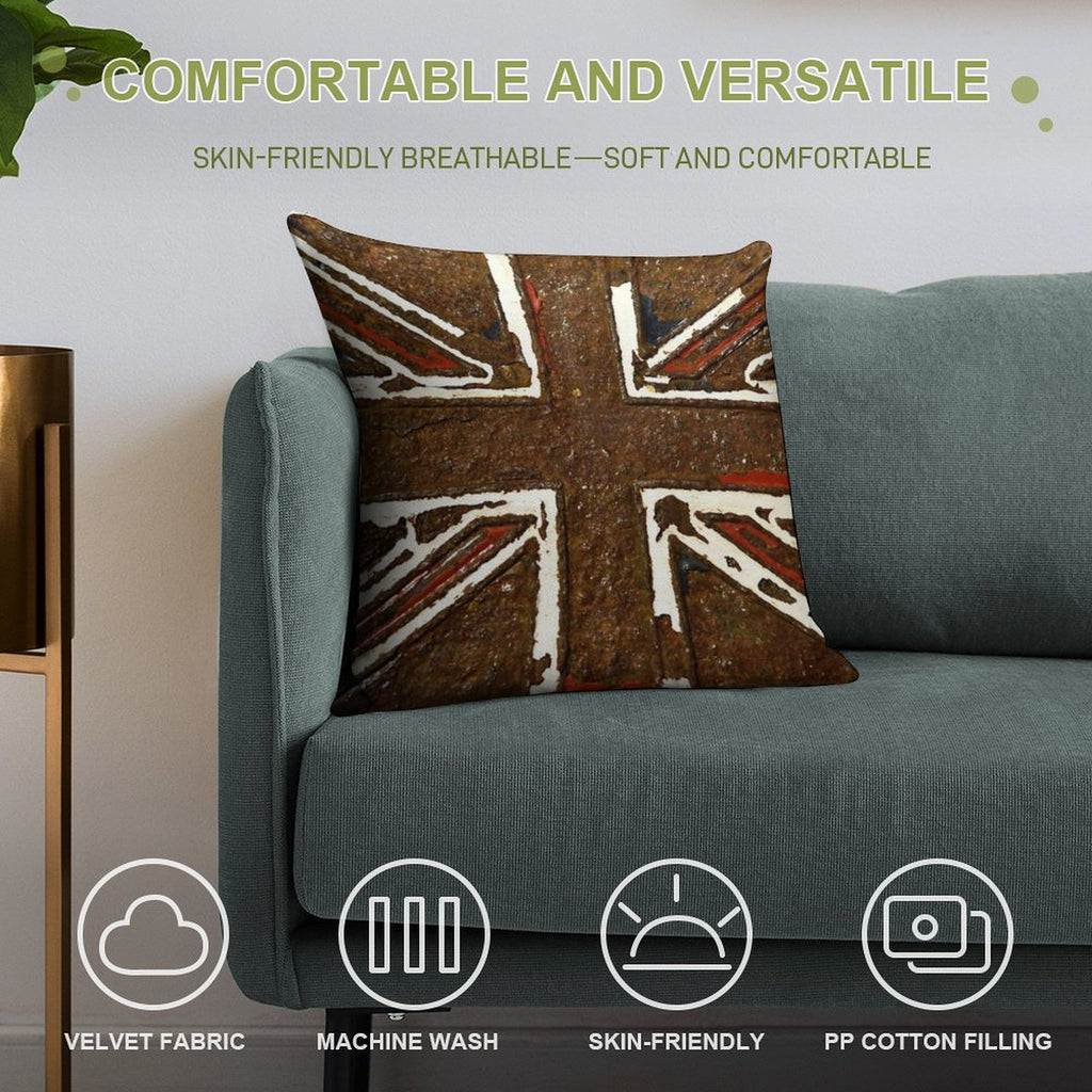 Union Jack The Rusted Soft Ultra-Soft Texture Throw Pillow