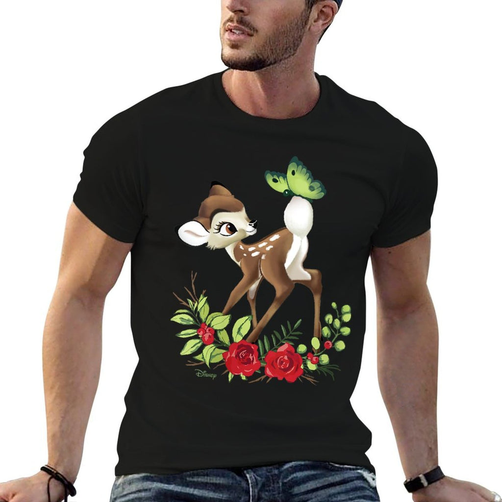 Womens Bambi - Bambi Botanical Butterfly  Rolled Sleeves T-Shirt