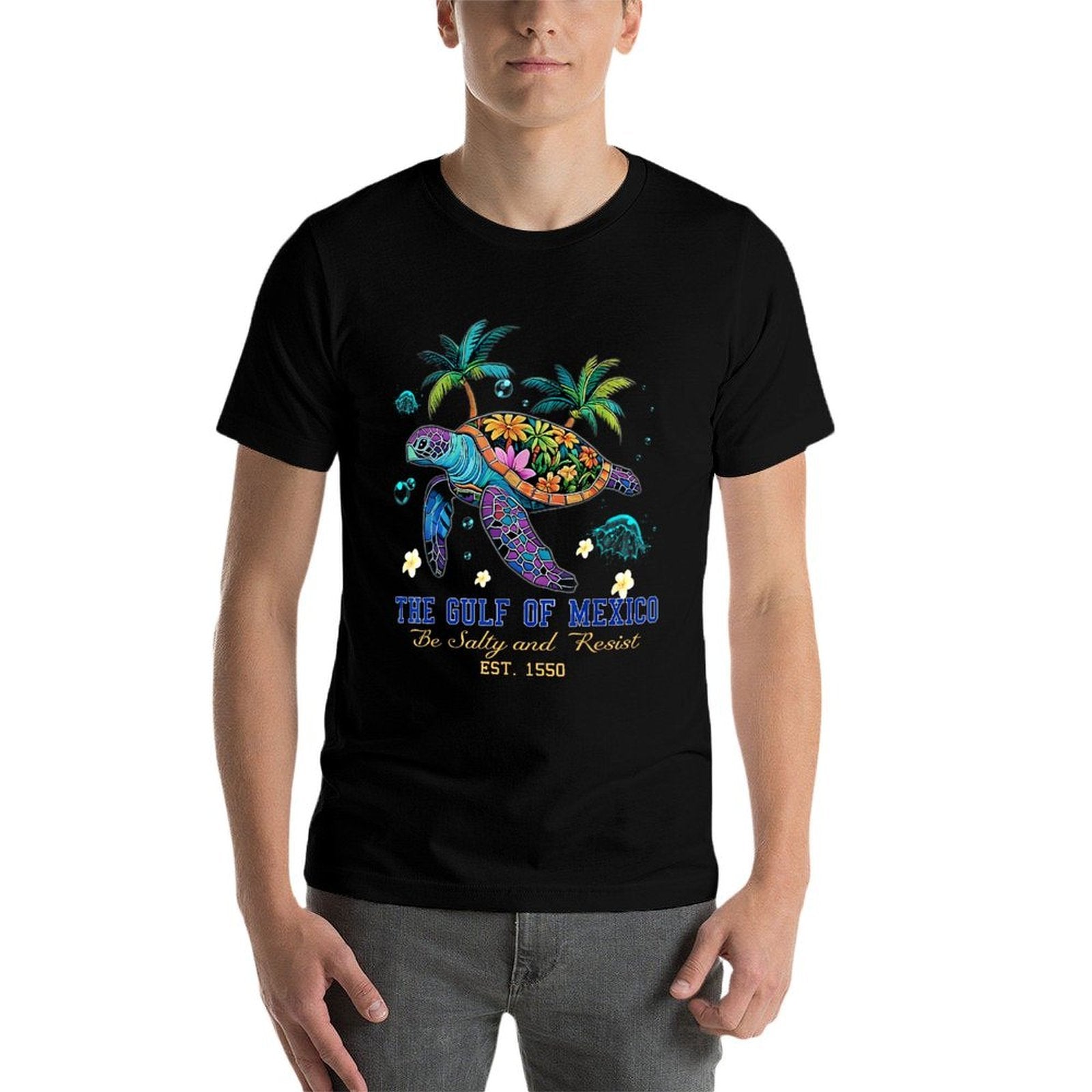 Gulf of Mexico Turtle BE SALTY AND RESIST  Relaxed-fit T-Shirt