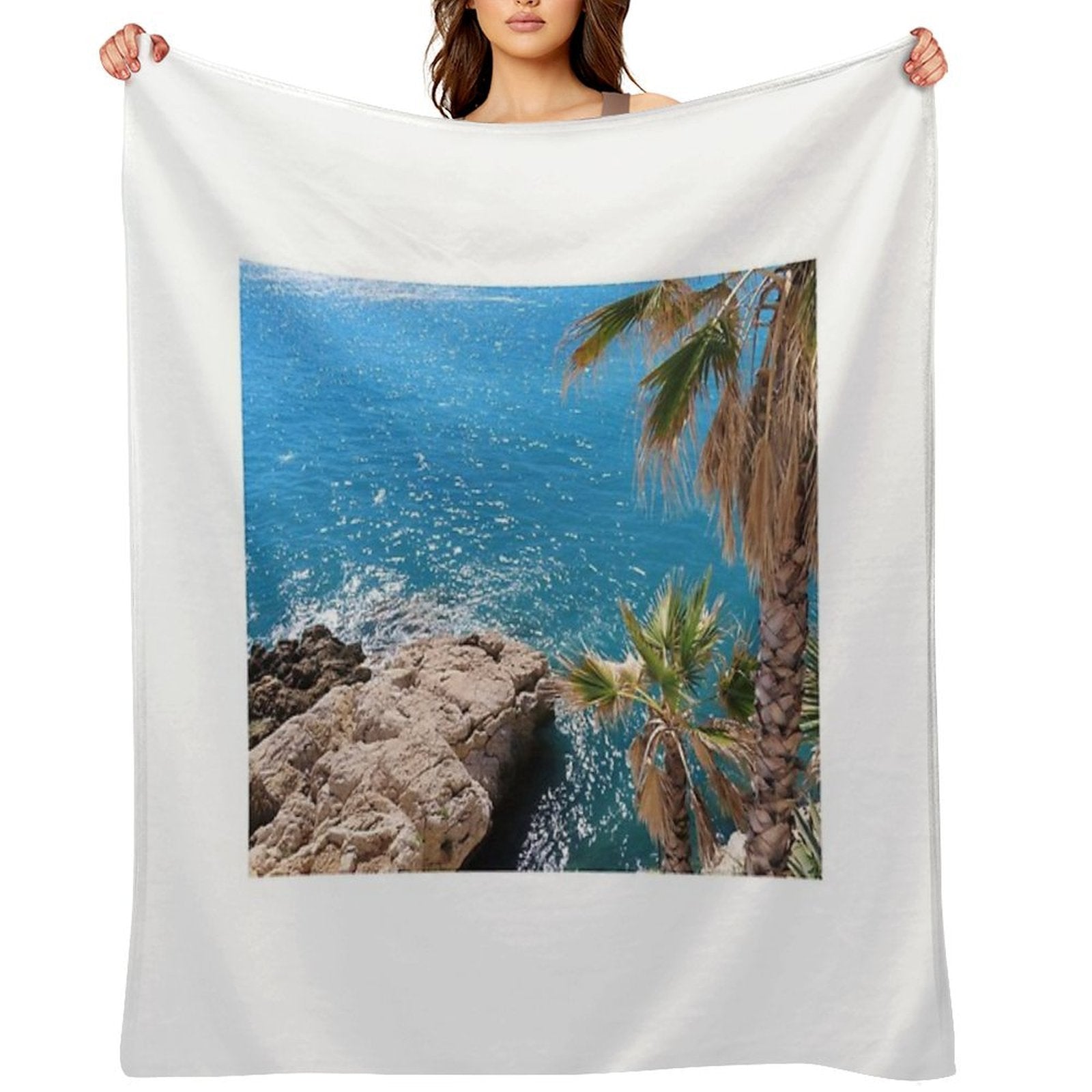 French Riviera Palms Lightweight Throw Blanket