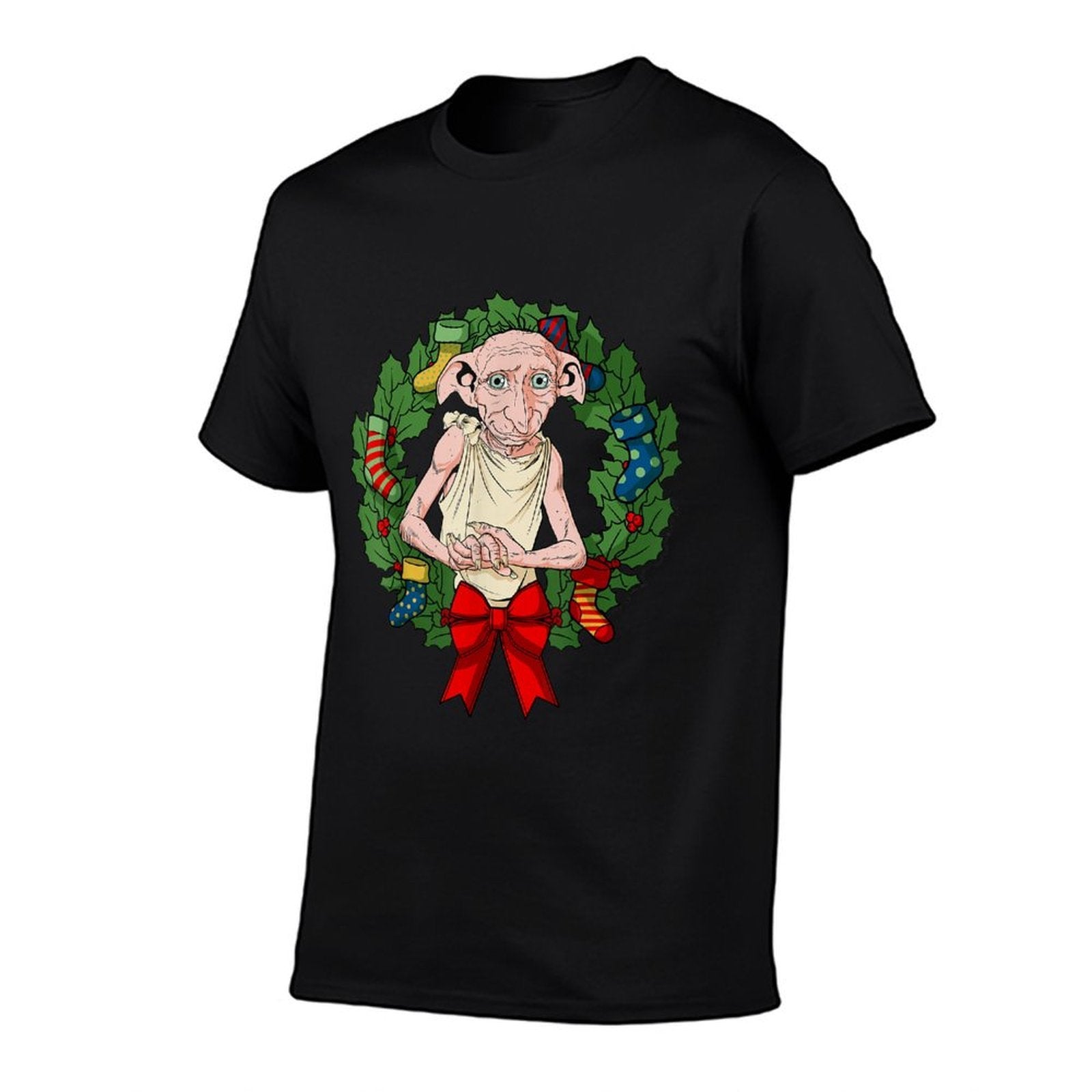 Harry Potter Christmas Dobby Wreath  Polyester Blend T-Shirt