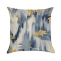 Blue And Gold Ikat Abstract Soft Hidden Zipper Throw Pillow