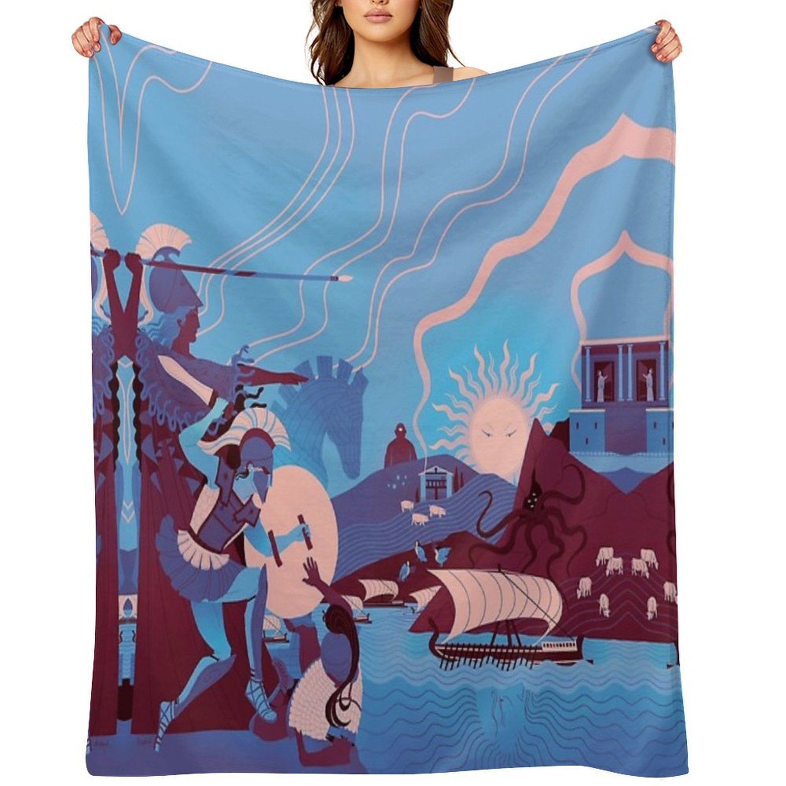 Homeric Landscape - Winter Comfort Throw Blanket