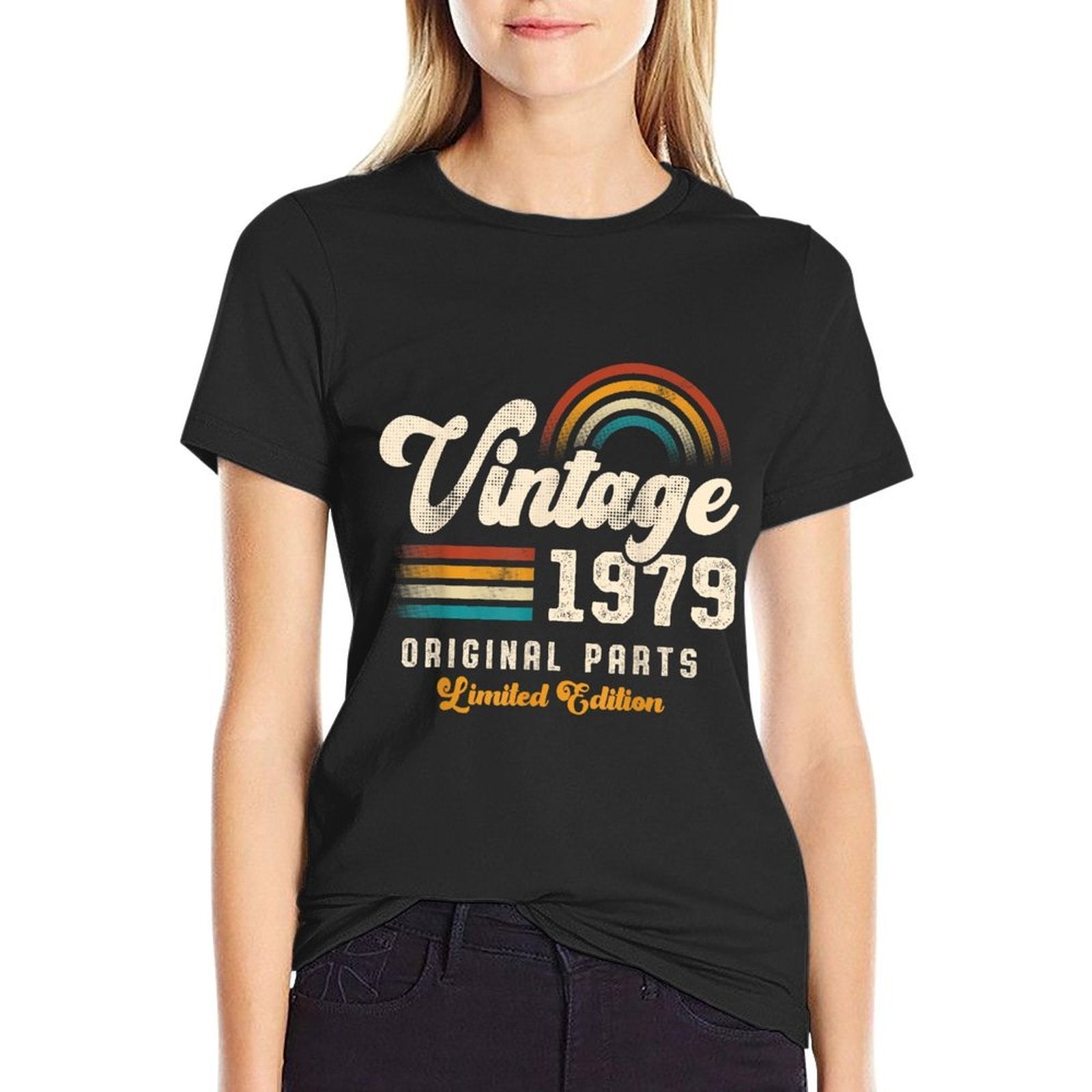 Vintage 1979 Original Parts 46th Birthday Retro  Slim-fit Cut T-Shirt