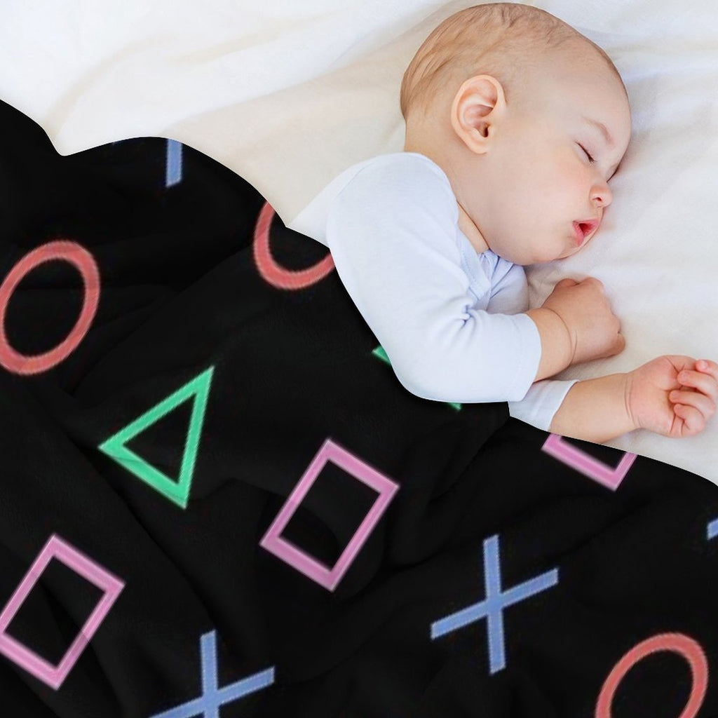 Classico Controller Buttons Icon Travel-friendly Throw Blanket