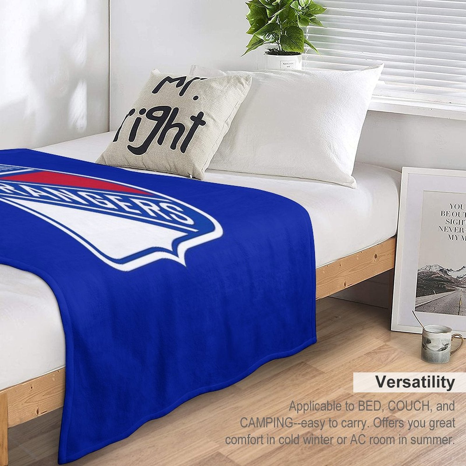 Rangers Logo Anti-pilling Throw Blanket