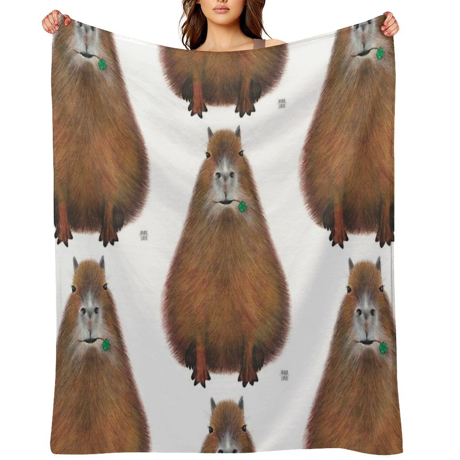 Capybara High Quality, Hand Made Illustration Comfort Throw Blanket