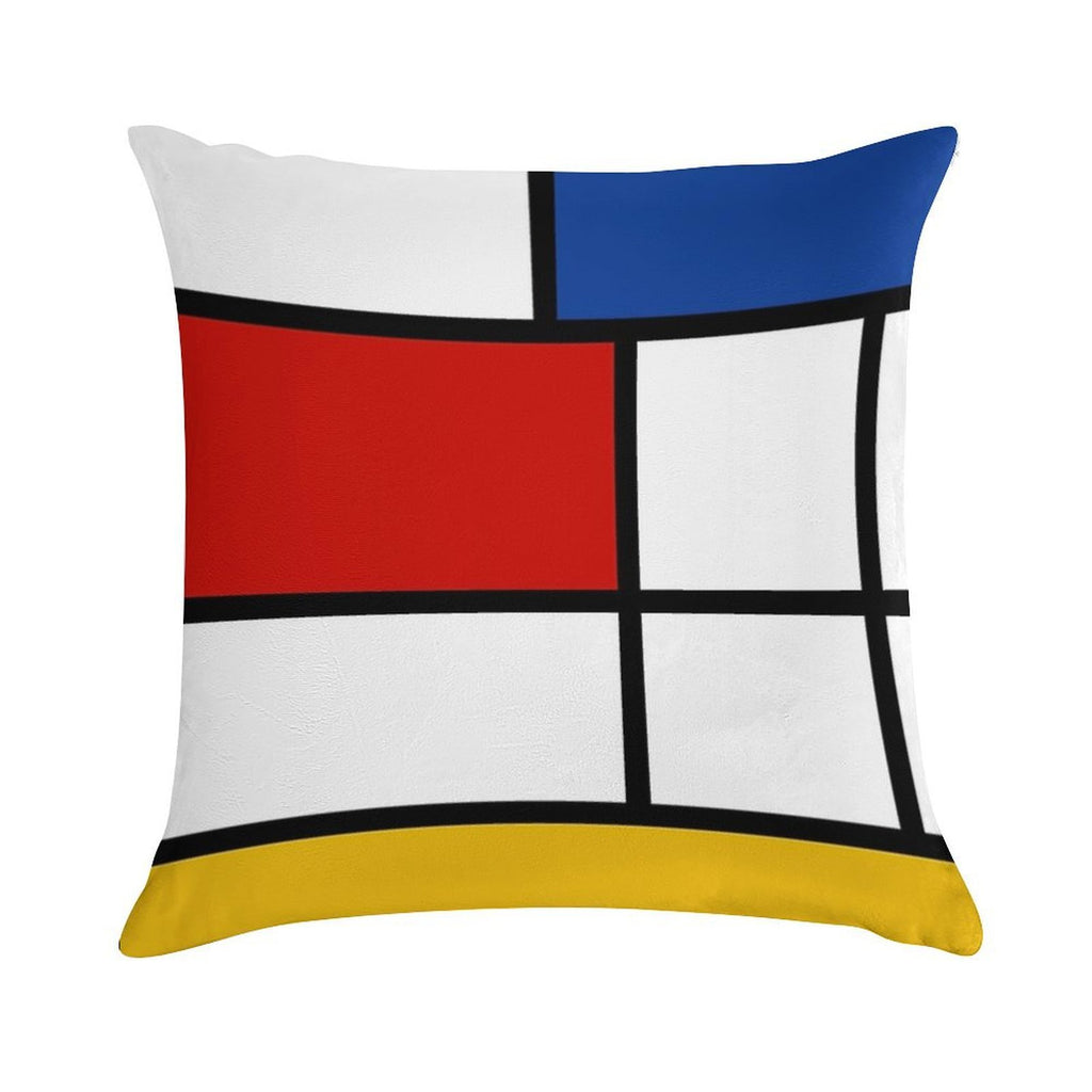 De Stijl #1 (Mondrian Inspired) Soft Shrink-Resistant Throw Pillow