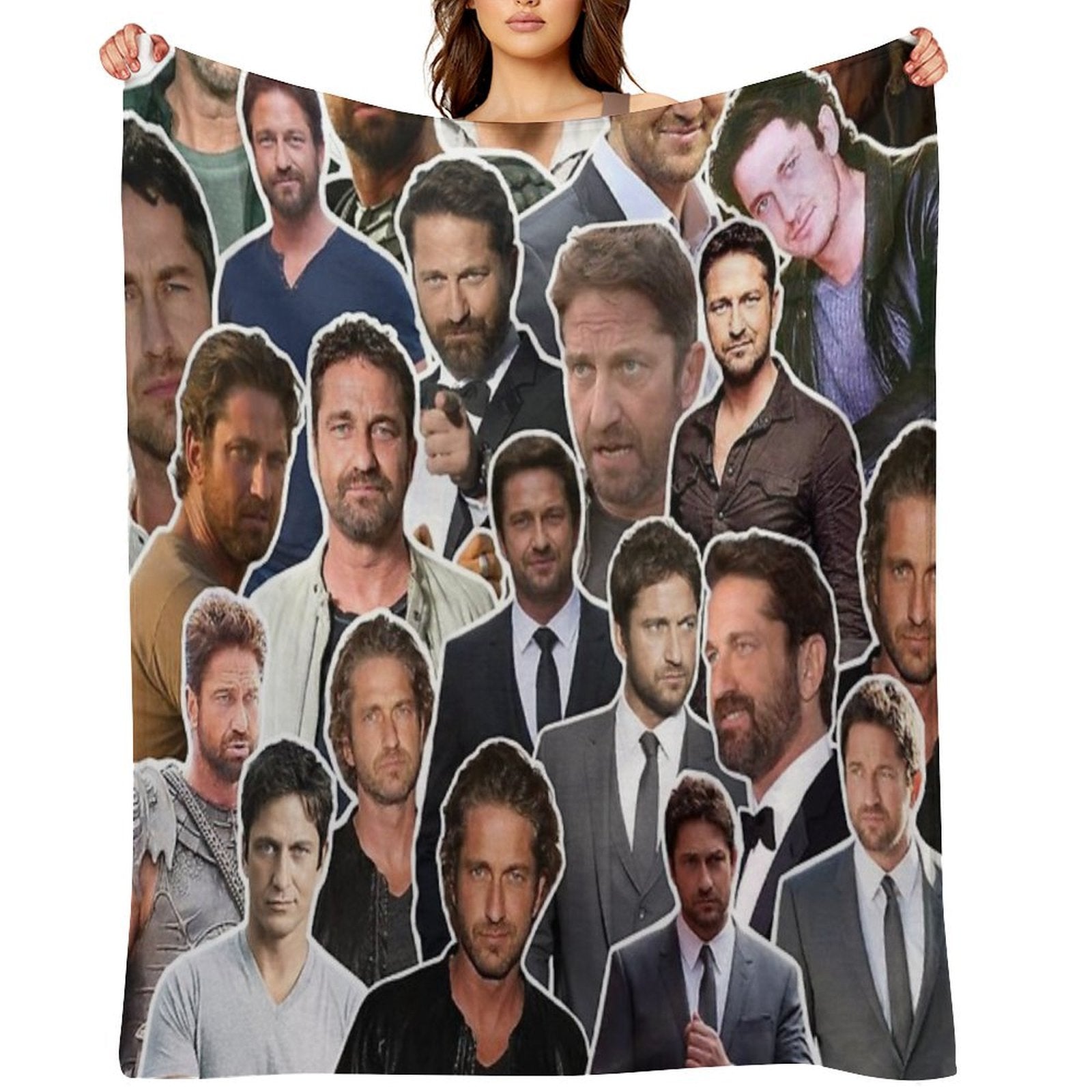 Gerard Butler Photo Collage Lightweight Throw Blanket