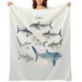 Sharks - Landscape Format Velvety-soft Throw Blanket