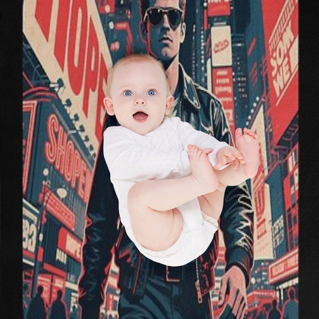 Times Square Rebel – Retro Street Style 80s Quick-dry Throw Blanket