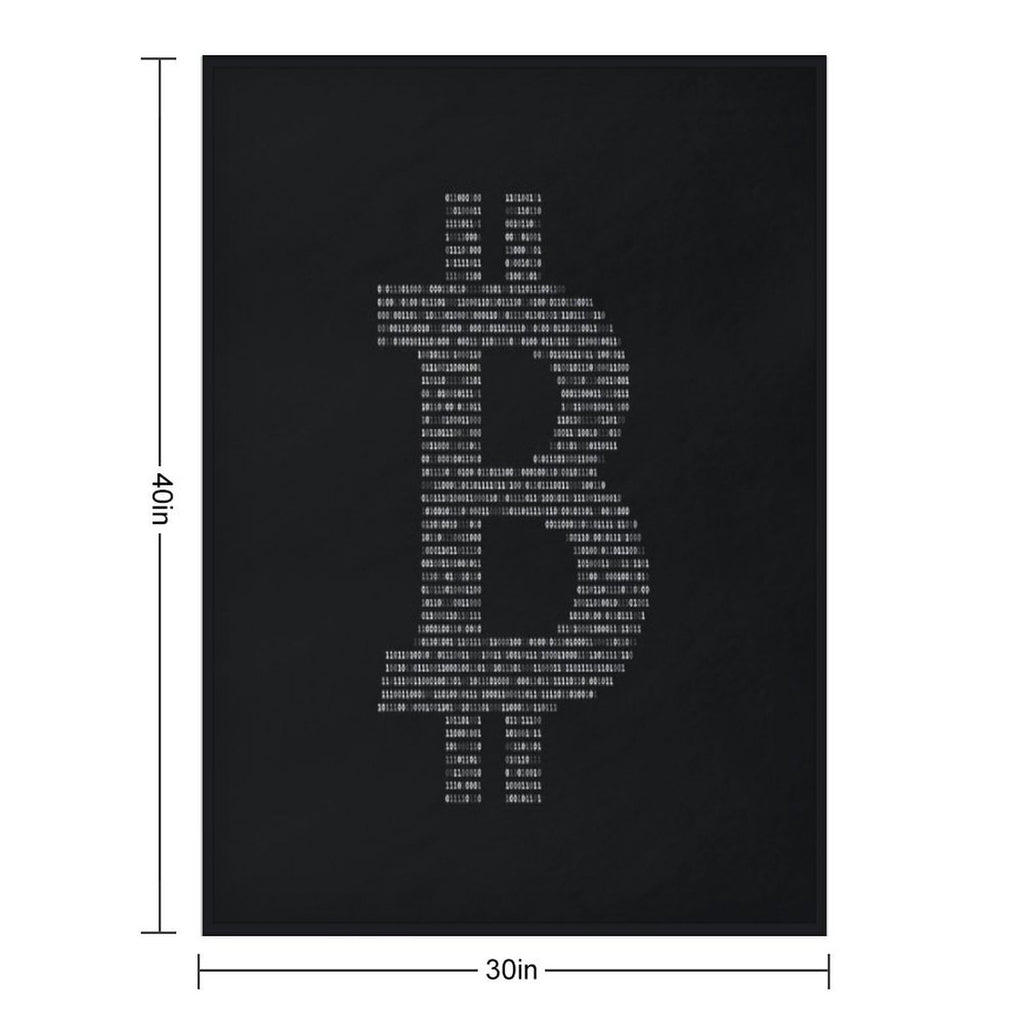 Bitcoin Binary Black Premium Throw Blanket
