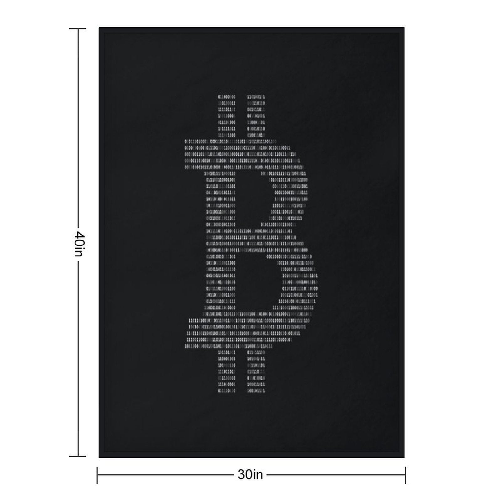 Bitcoin Binary Black Premium Throw Blanket