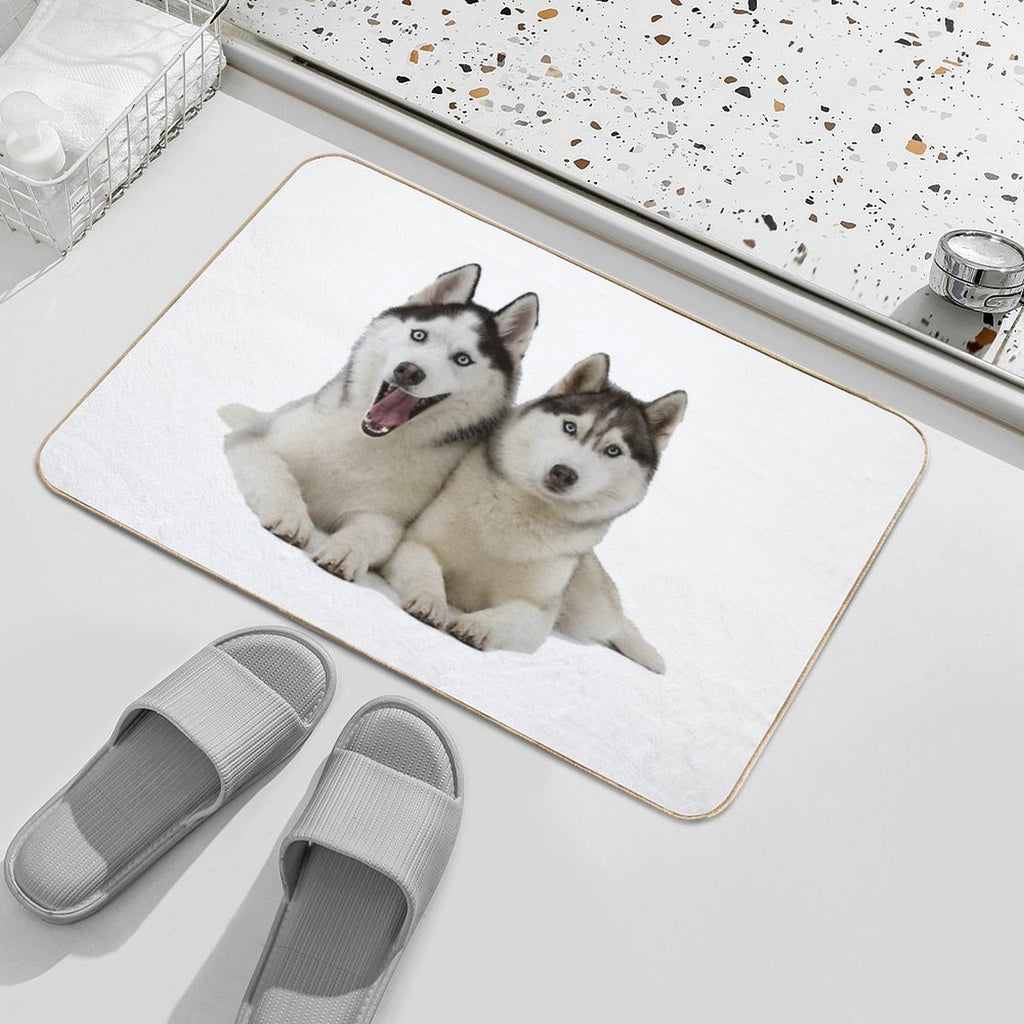 Huskies!  High-Traffic Bath Mat