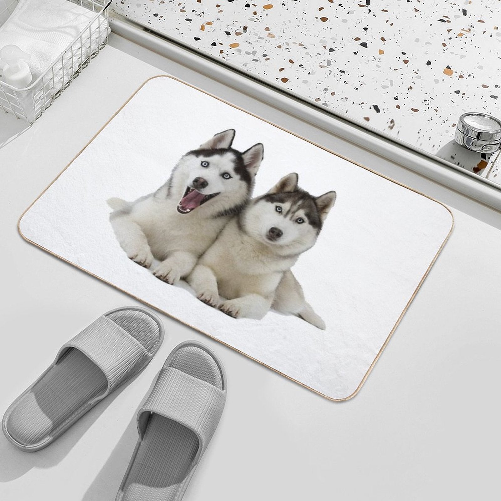 Huskies!  High-Traffic Bath Mat