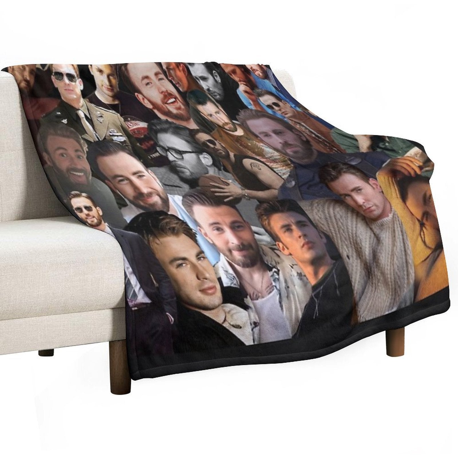 Chris Evans Collage Machine-washable Throw Blanket
