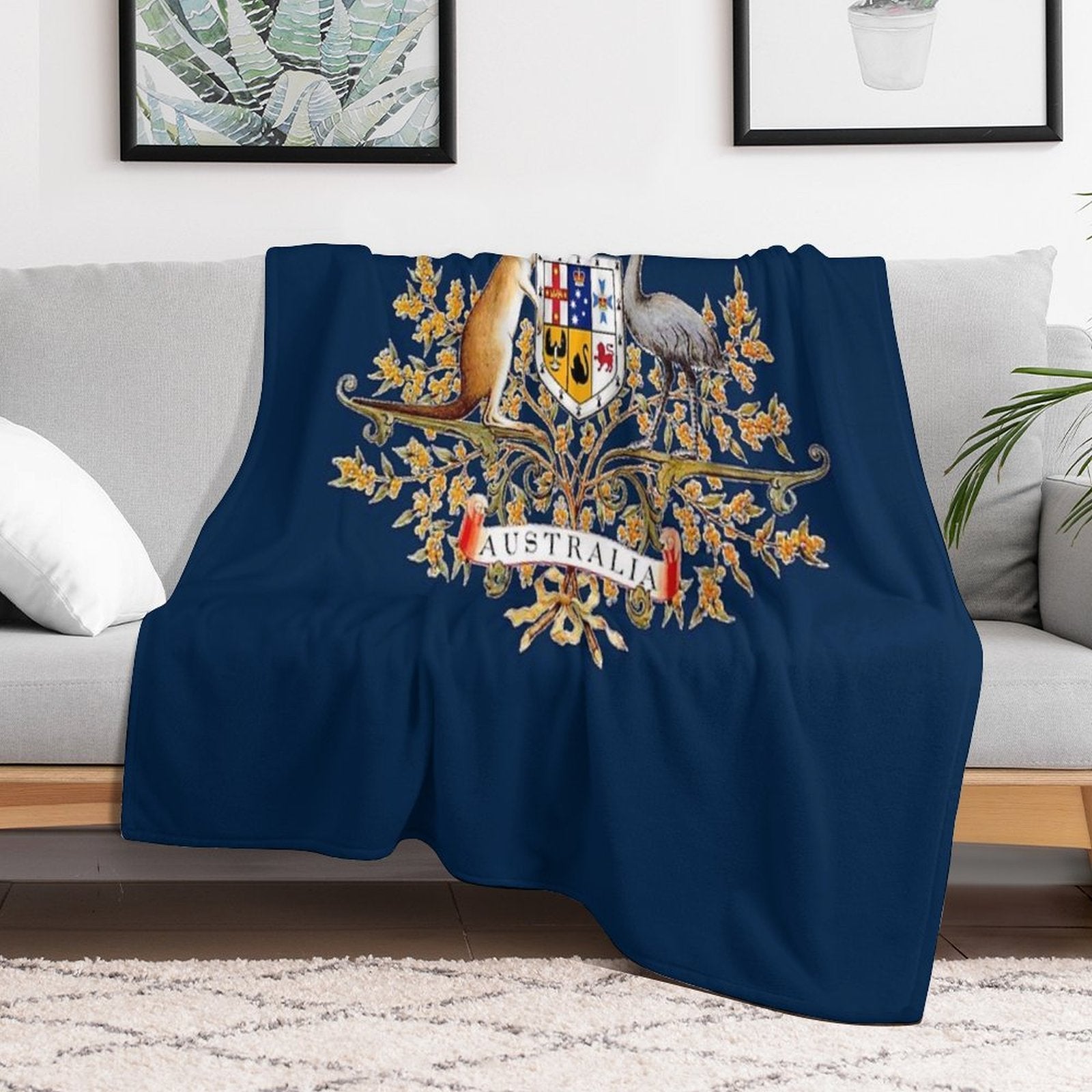 Australian Coat of Arms Machine-washable Throw Blanket
