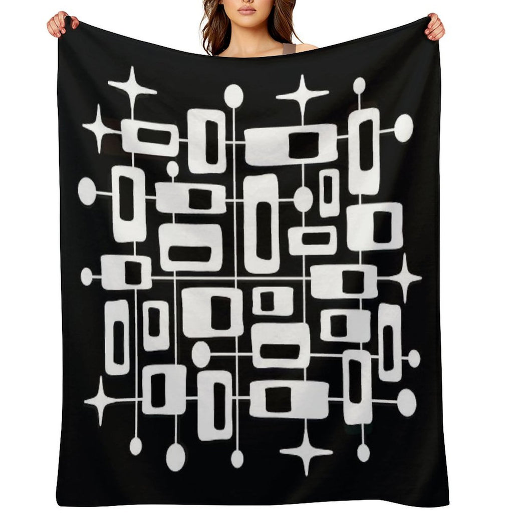 Mid Century Modern Cosmic Abstract Geometric Pattern Premium Throw Blanket