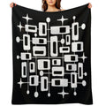 Mid Century Modern Cosmic Abstract Geometric Pattern Premium Throw Blanket