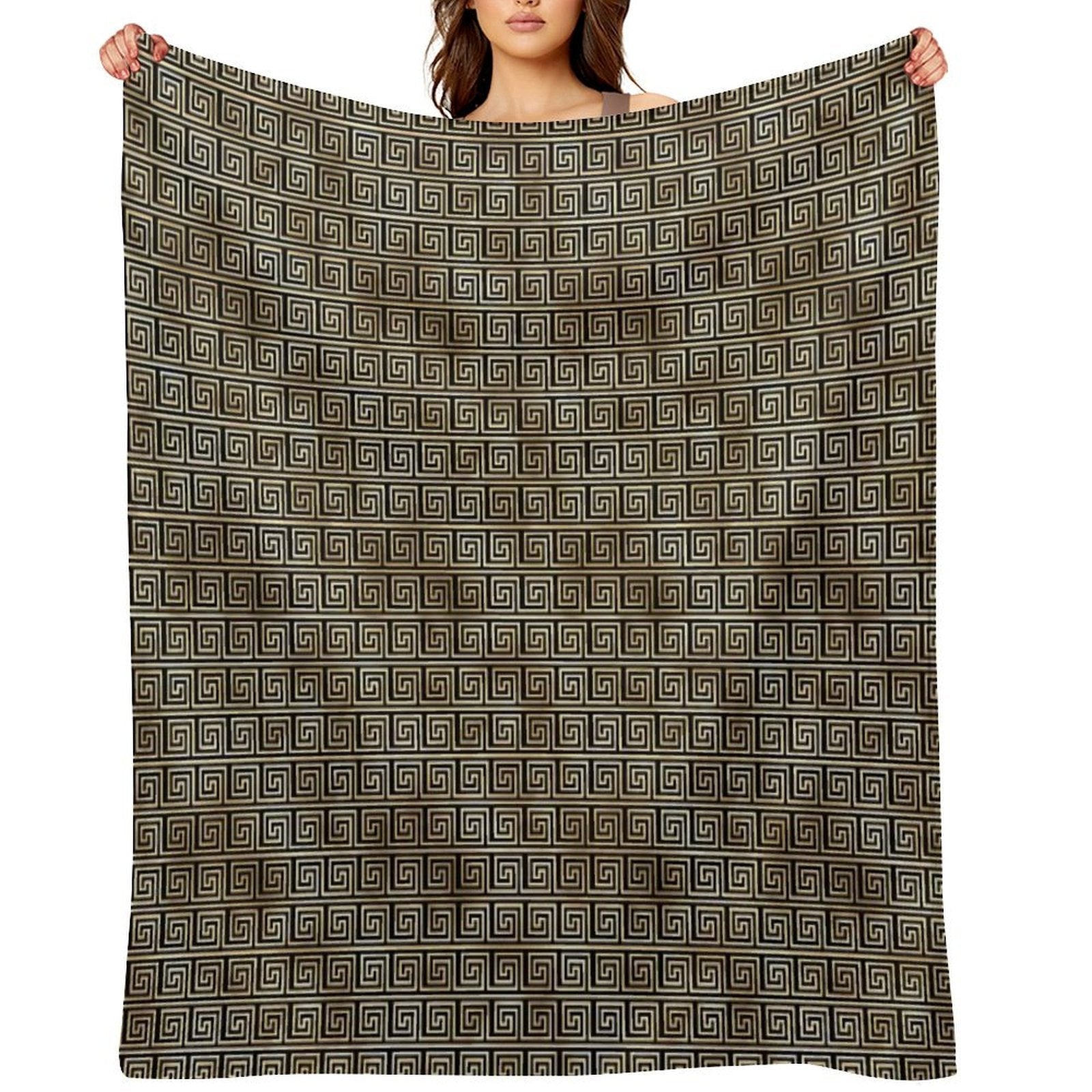 Art Deco Gold And Obsidian Cubed Pattern #1 Premium Throw Blanket