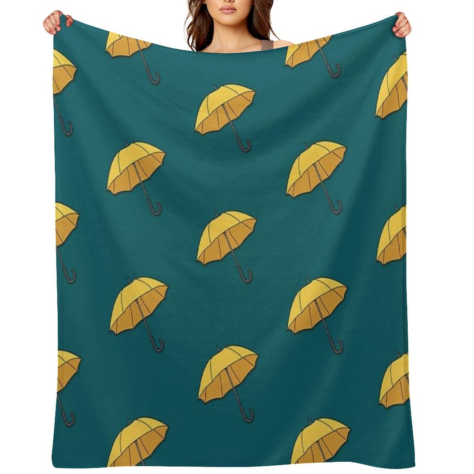 Yellow Umbrella Comfort Throw Blanket