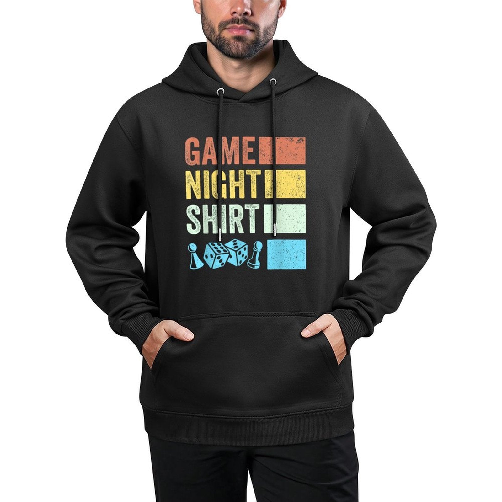 Retro Boardgaming Game Night Shrink-Resistant Hoodie