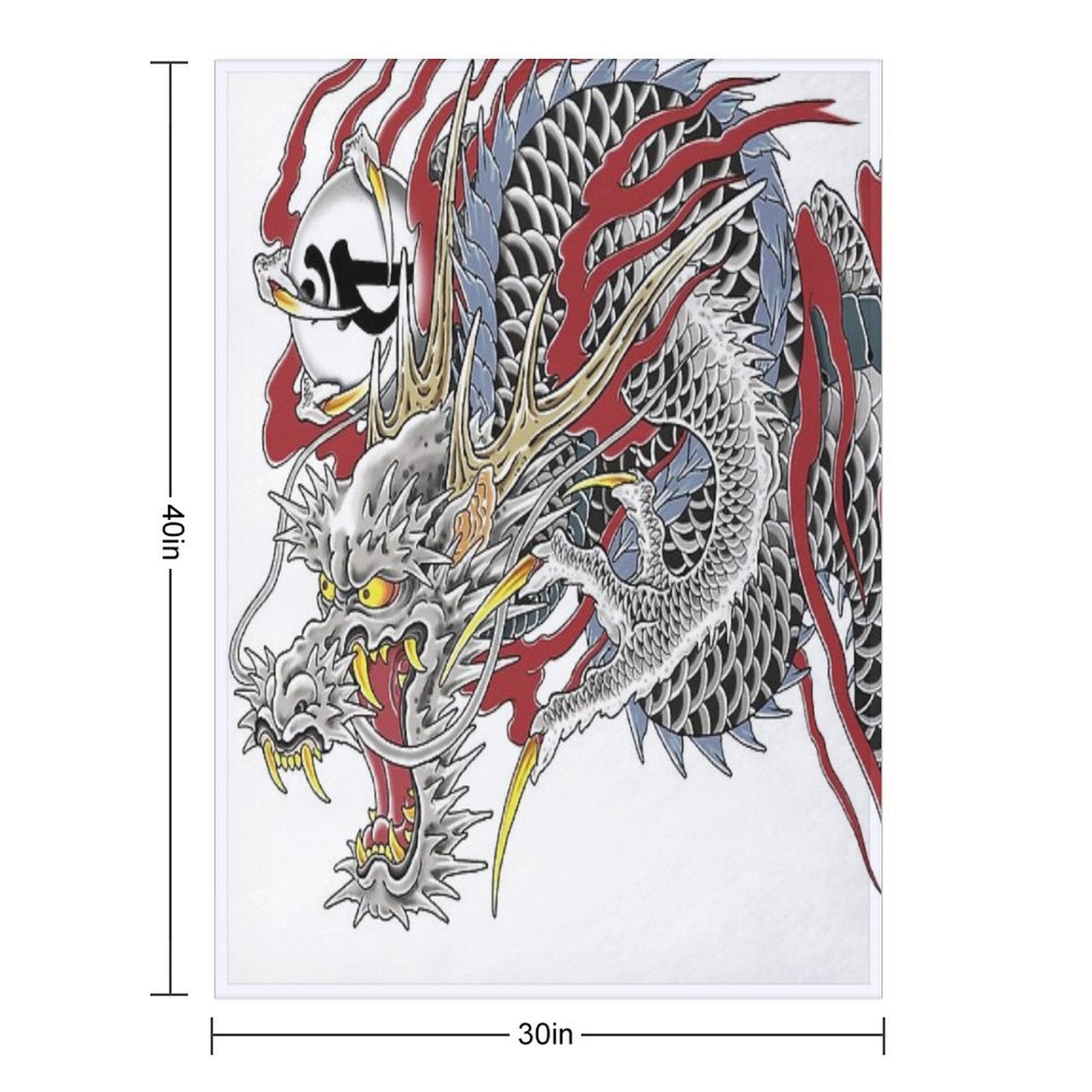 Kazuma Kiryu Dragon Tattoo Horizontal Premium Throw Blanket
