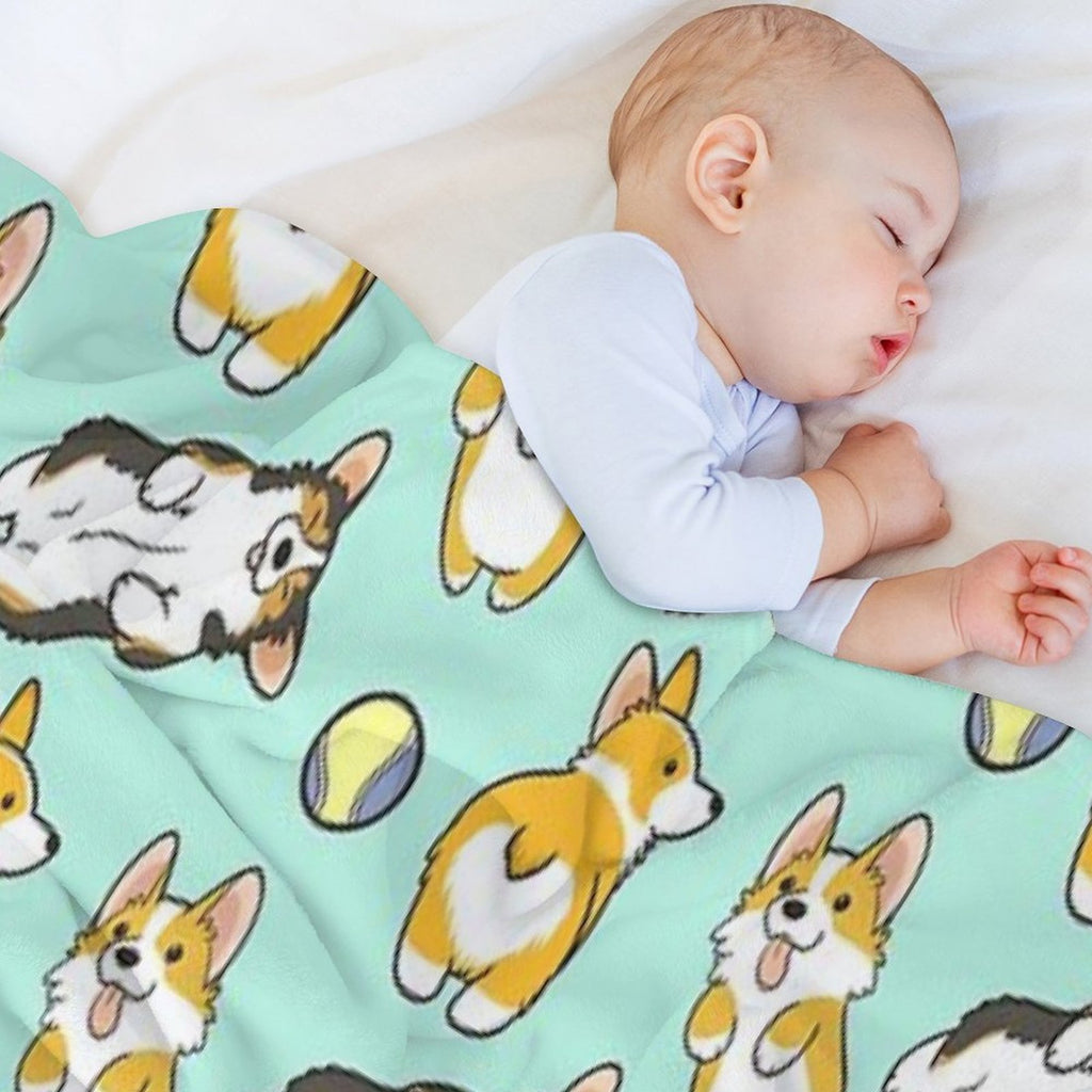 Corgi Set Eco-conscious Throw Blanket