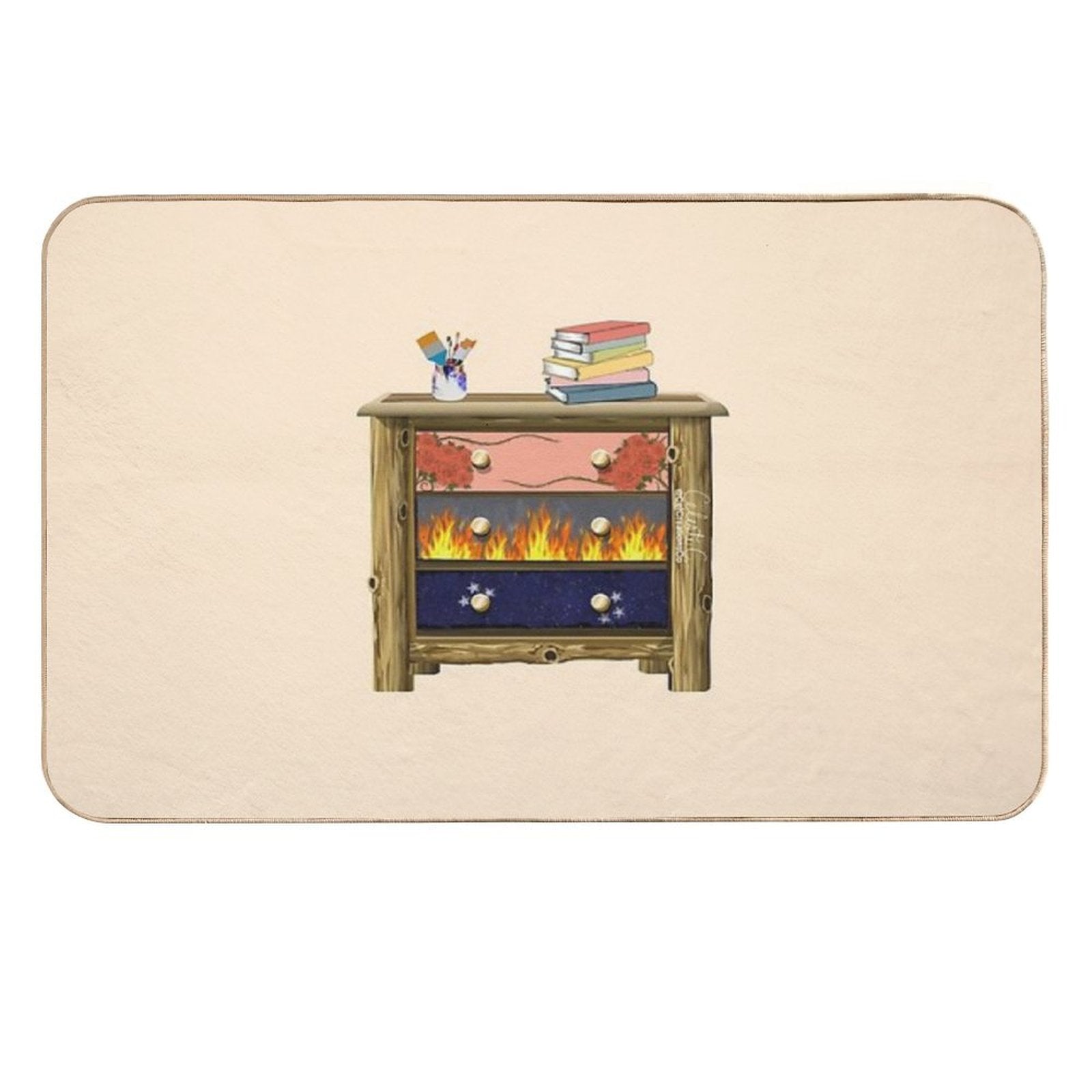 Feyre’s Painted Dresser  ACOTAR Dresser  Repositionable Bath Mat