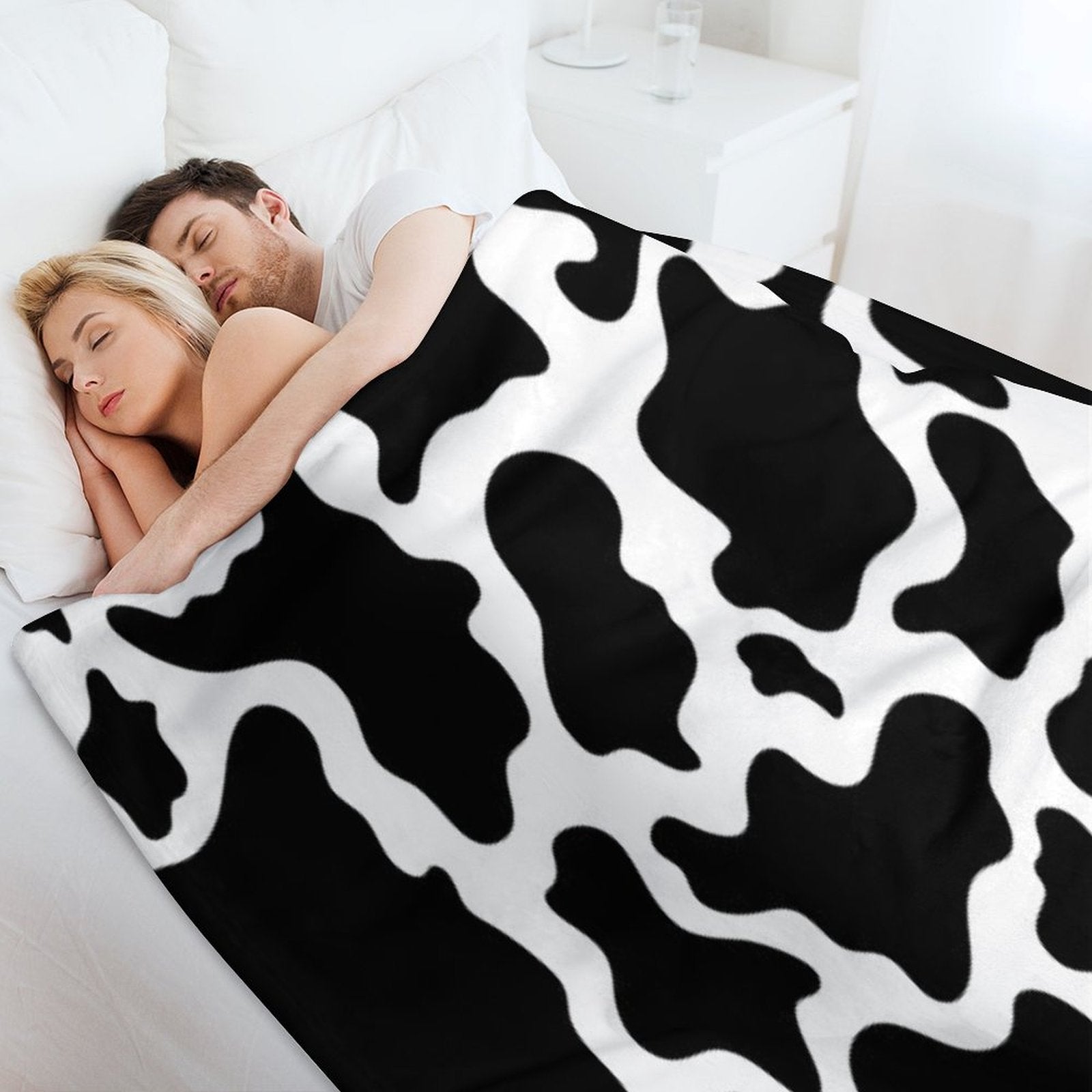 Cow Skin Pattern Velvety-soft Throw Blanket