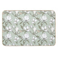 Blooming Elegance Magnolia Blossom Pattern Durable Bath Mat